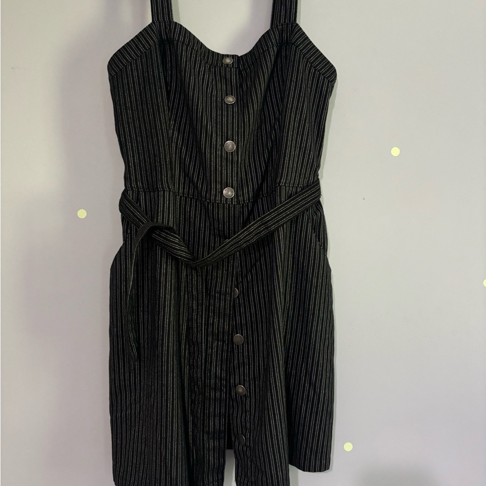 Hollister Black and White Striped Mini Dress